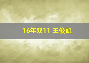 16年双11 王俊凯